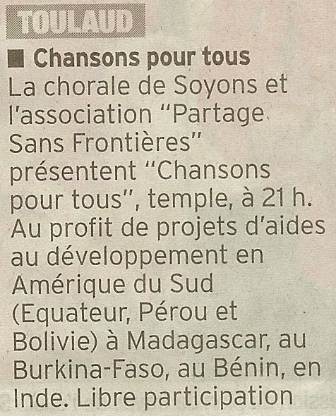 8 eme édition semaine "Histoires d'Amérique latine" de Saint-Péray en ardèche avec l'association Ayllu et Partage sans Frontières - la presse - article 08