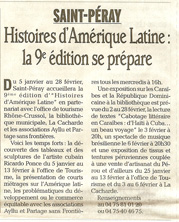 8 eme édition semaine "Histoires d'Amérique latine" de Saint-Péray en ardèche avec l'association Ayllu et Partage sans Frontières - la presse - article 08