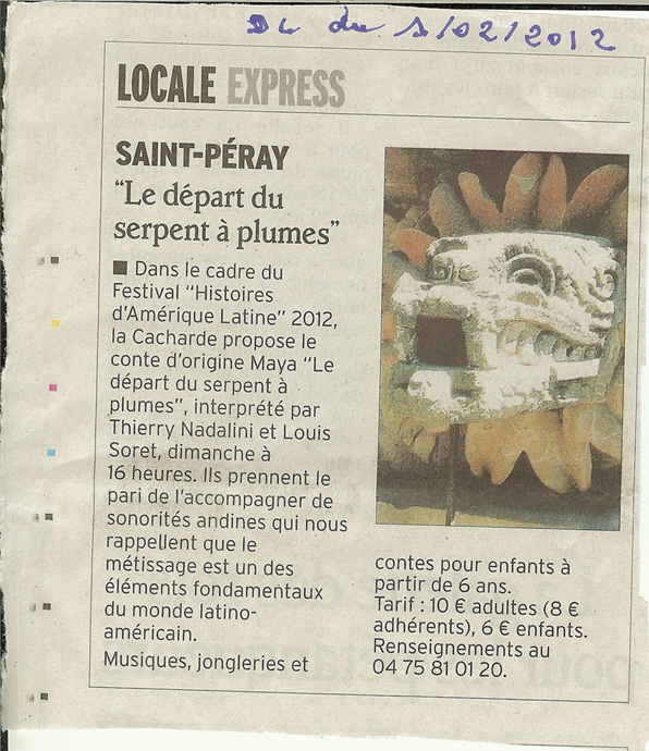 11 eme édition semaine "Histoires d'Amérique latine" de Saint-Péray en ardèche avec l'association Ayllu et Partage sans Frontières - la presse - article du Dauphiné libéré